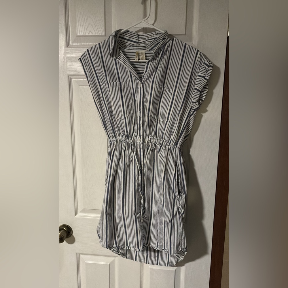 Striped Button-Up Dress